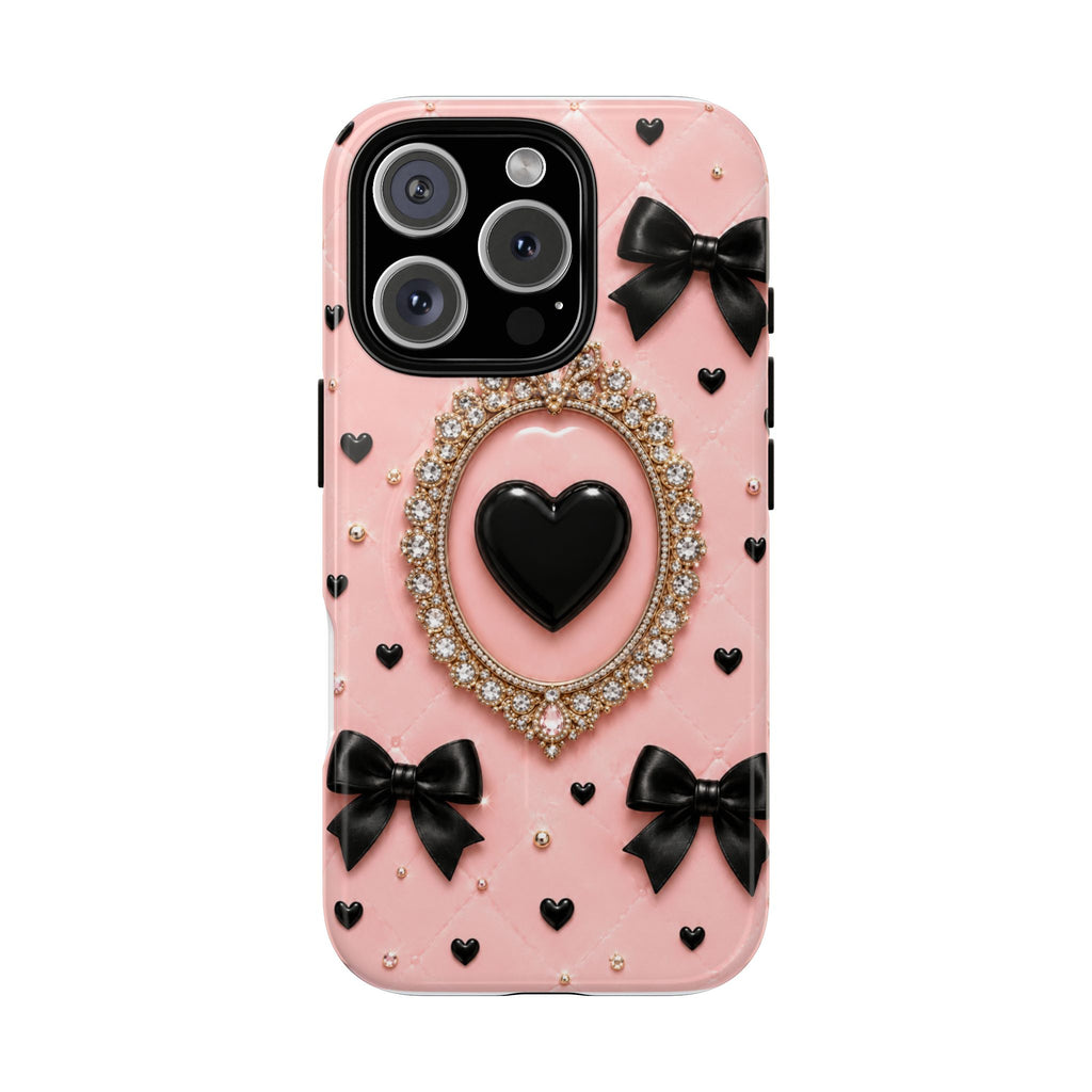 Black Heart Cameo Phone Case | Tough Magnetic Case