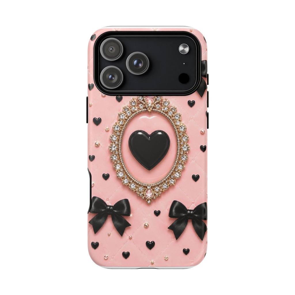 Black Heart Cameo Phone Case | Tough Magnetic Case
