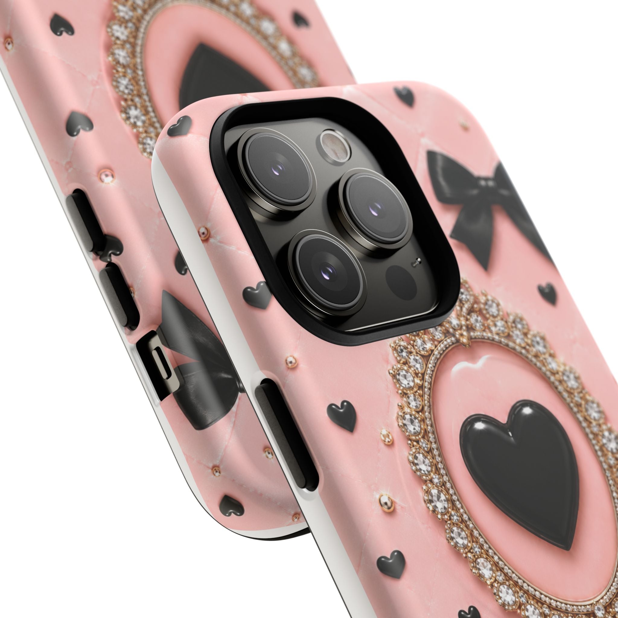 Black Heart Cameo Phone Case | Tough Magnetic Case