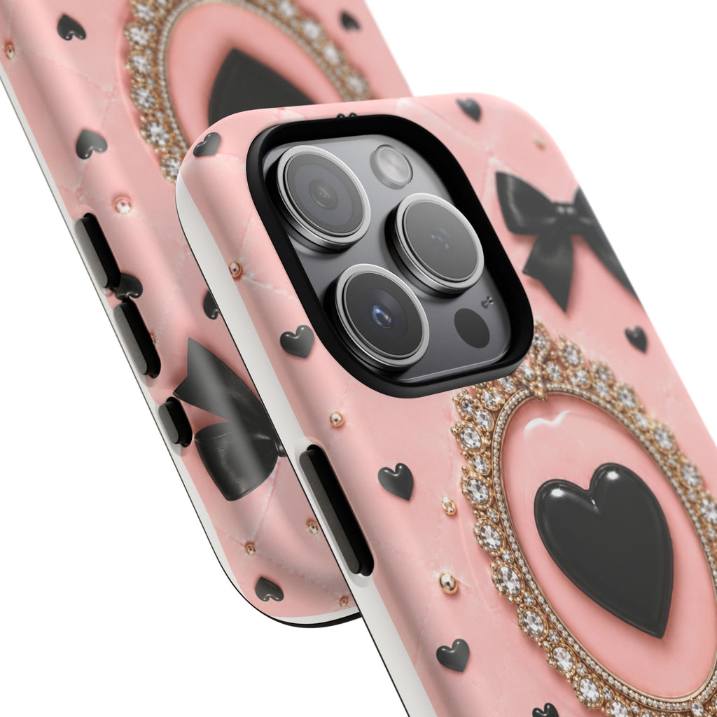 Black Heart Cameo Phone Case | Tough Magnetic Case