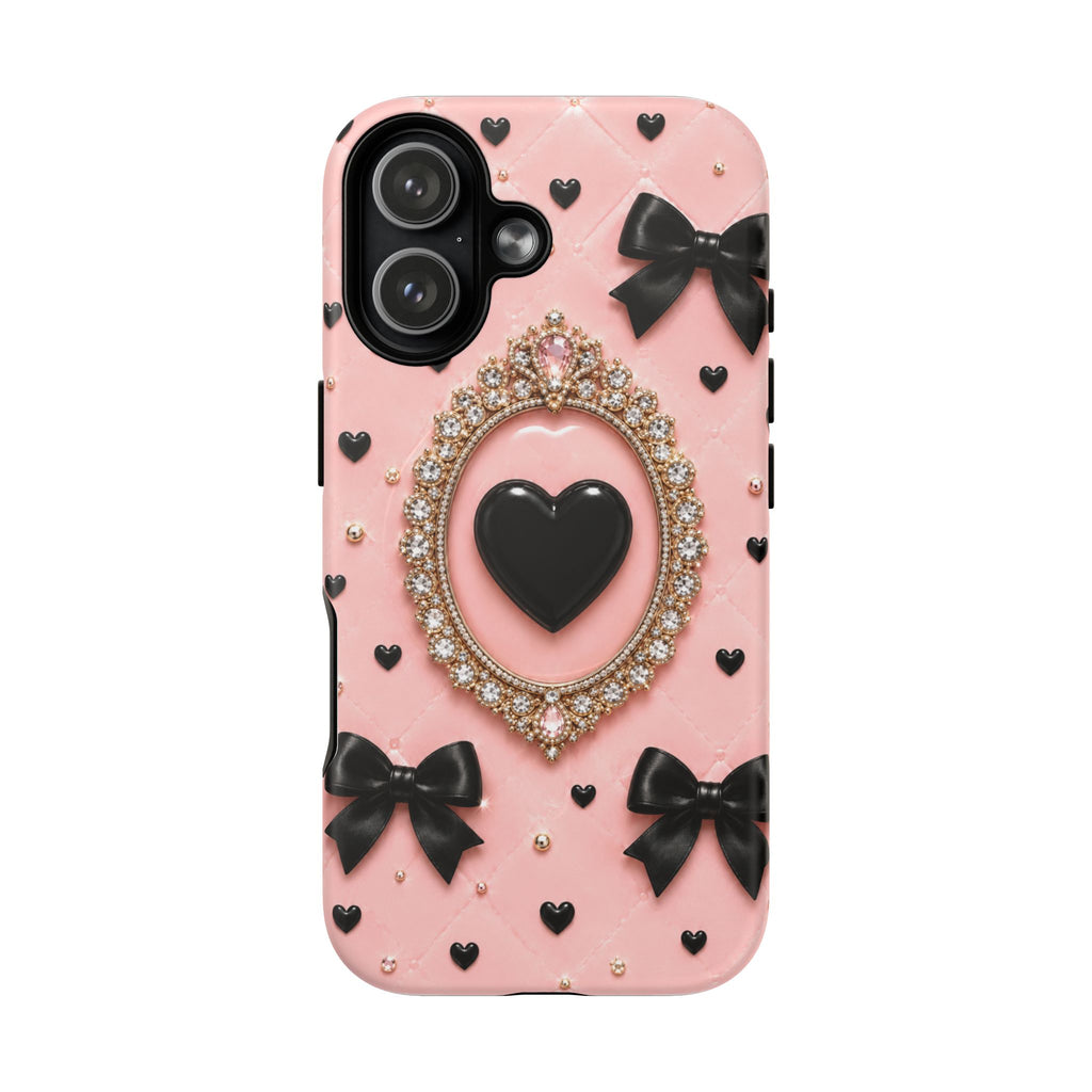 Black Heart Cameo Phone Case | Tough Magnetic Case