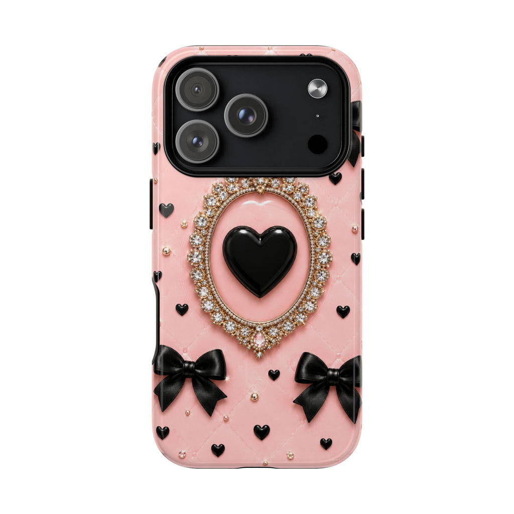 Black Heart Cameo Phone Case | Tough Magnetic Case