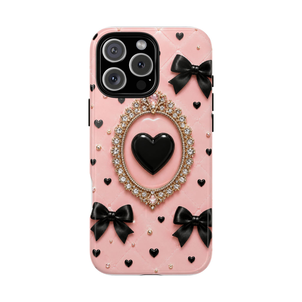 Black Heart Cameo Phone Case | Tough Magnetic Case