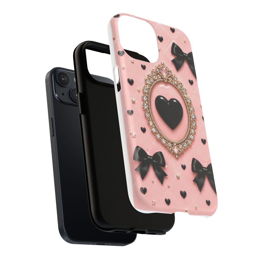 Black Heart Cameo Phone Case | Tough Magnetic Case