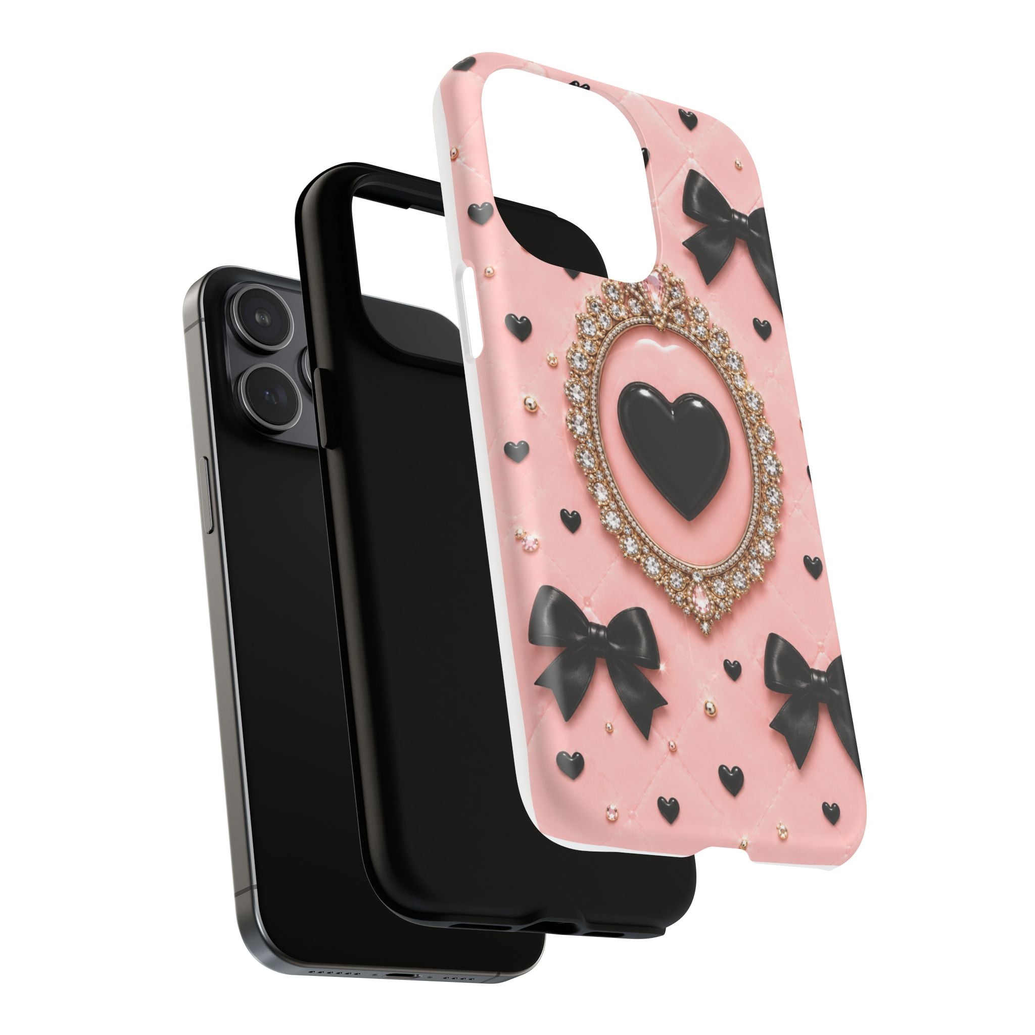 Black Heart Cameo Phone Case | Tough Magnetic Case