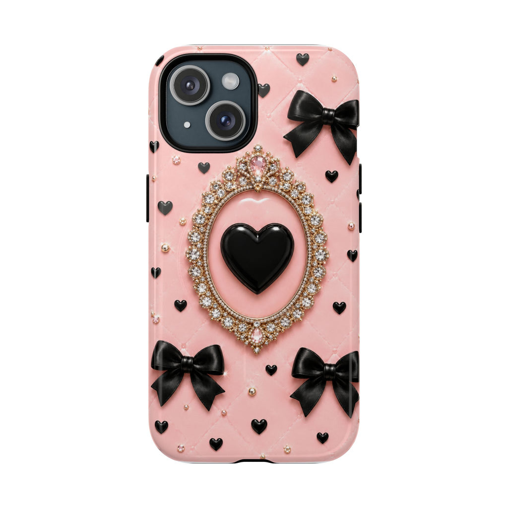 Black Heart Cameo Phone Case | Tough Magnetic Case
