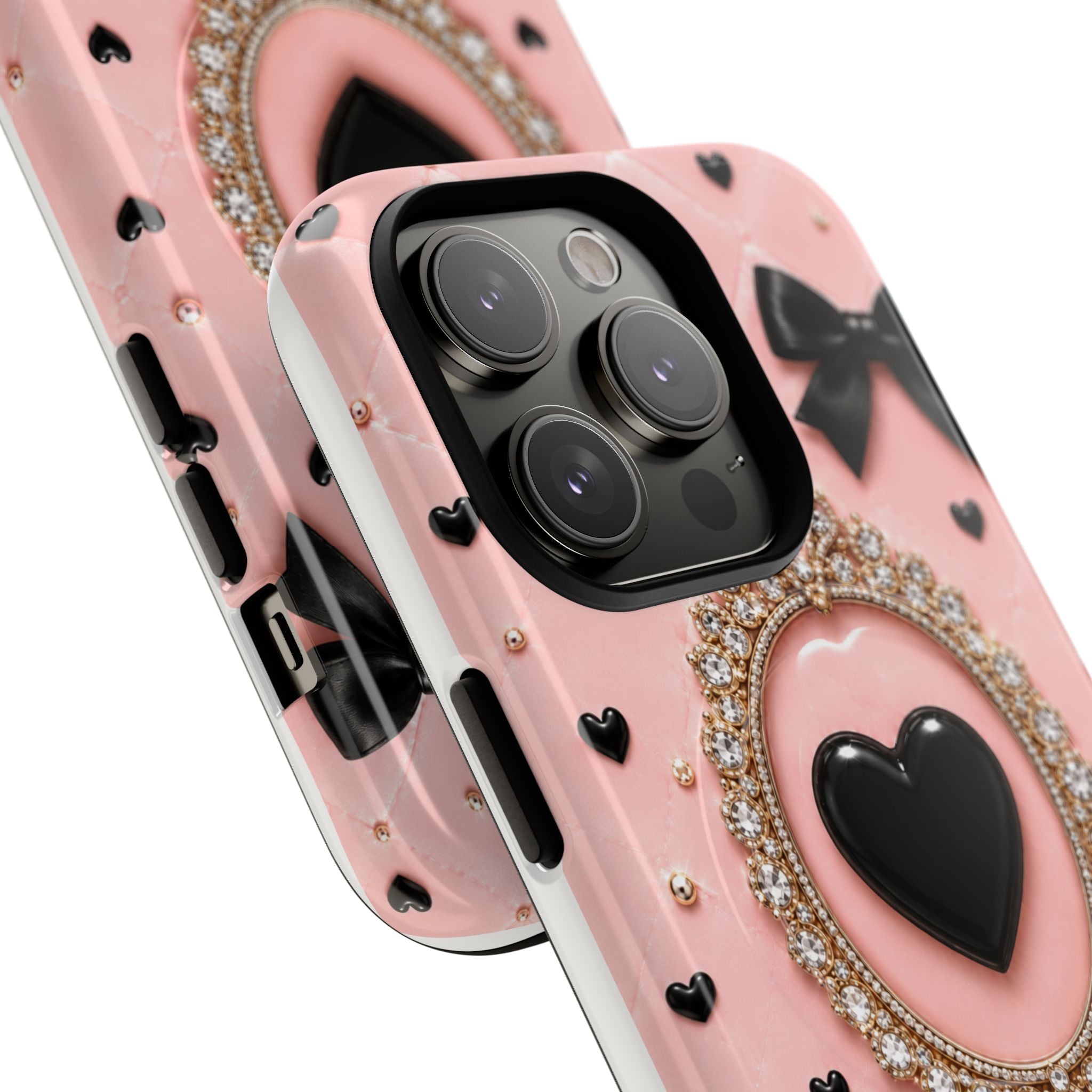 Black Heart Cameo Phone Case | Tough Magnetic Case