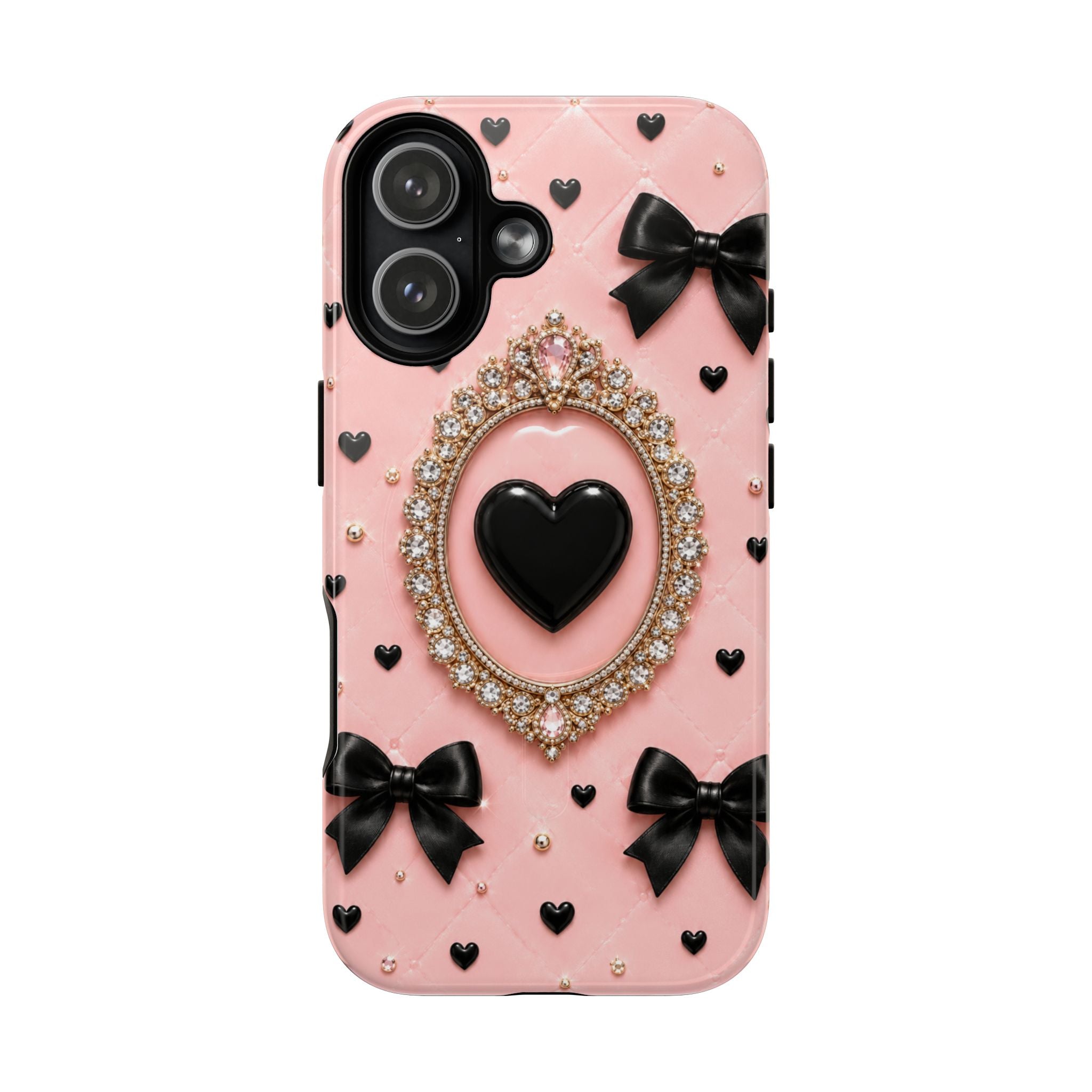 Black Heart Cameo Phone Case | Tough Magnetic Case