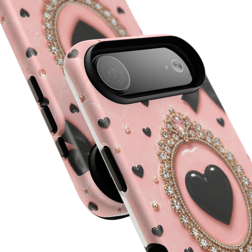Black Heart Cameo Phone Case | Tough Magnetic Case