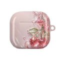 Pink Cherry Blossom Illustration AirPod Case | Sparkle Floral Protective Cover