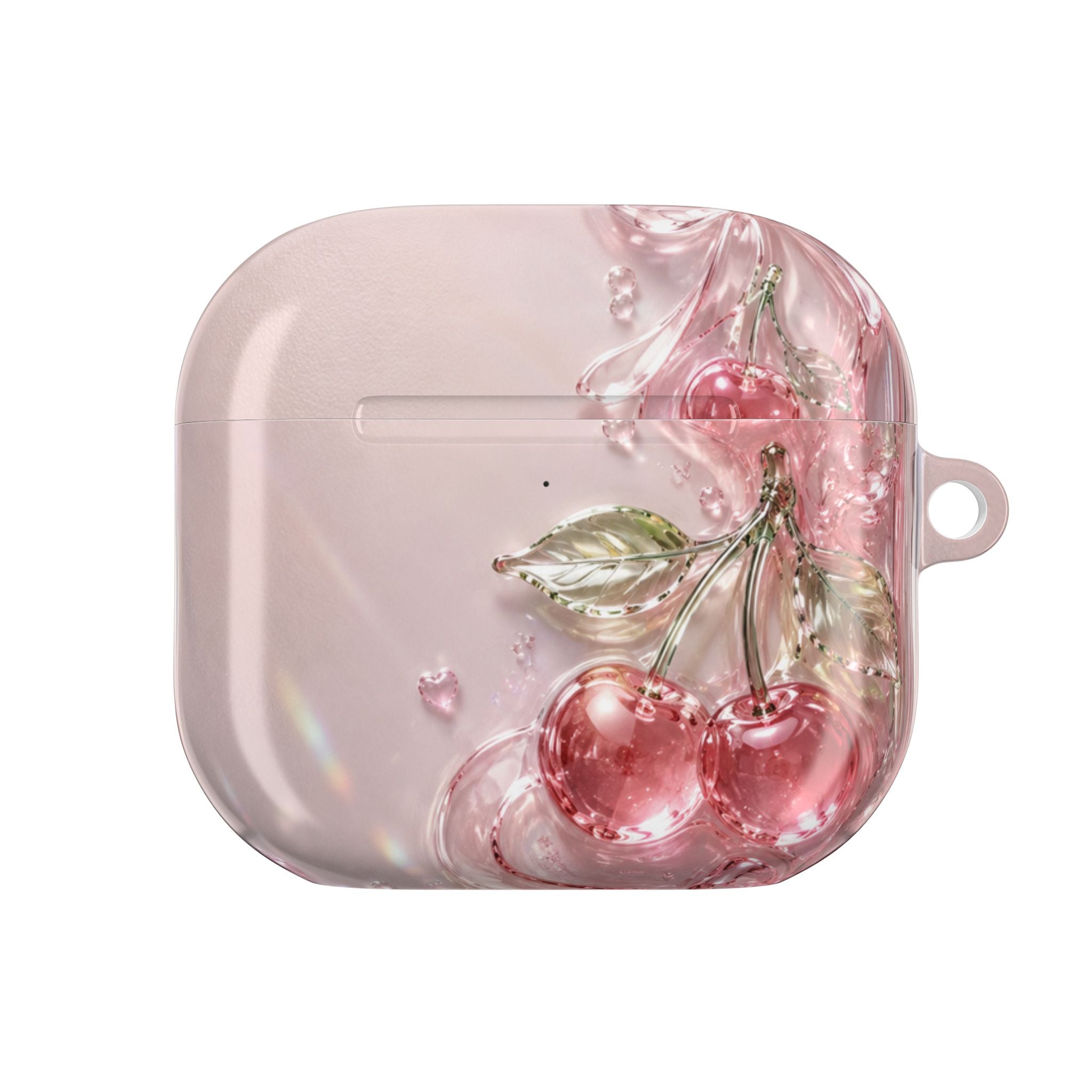 Pink Cherry Blossom Illustration AirPod Case | Sparkle Floral Protective Cover