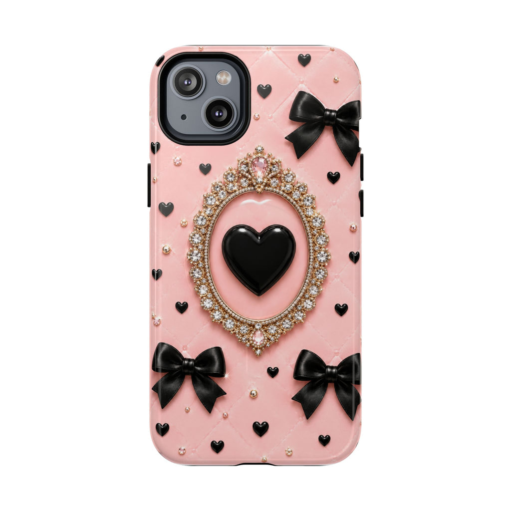 Black Heart Cameo Phone Case | Tough Magnetic Case