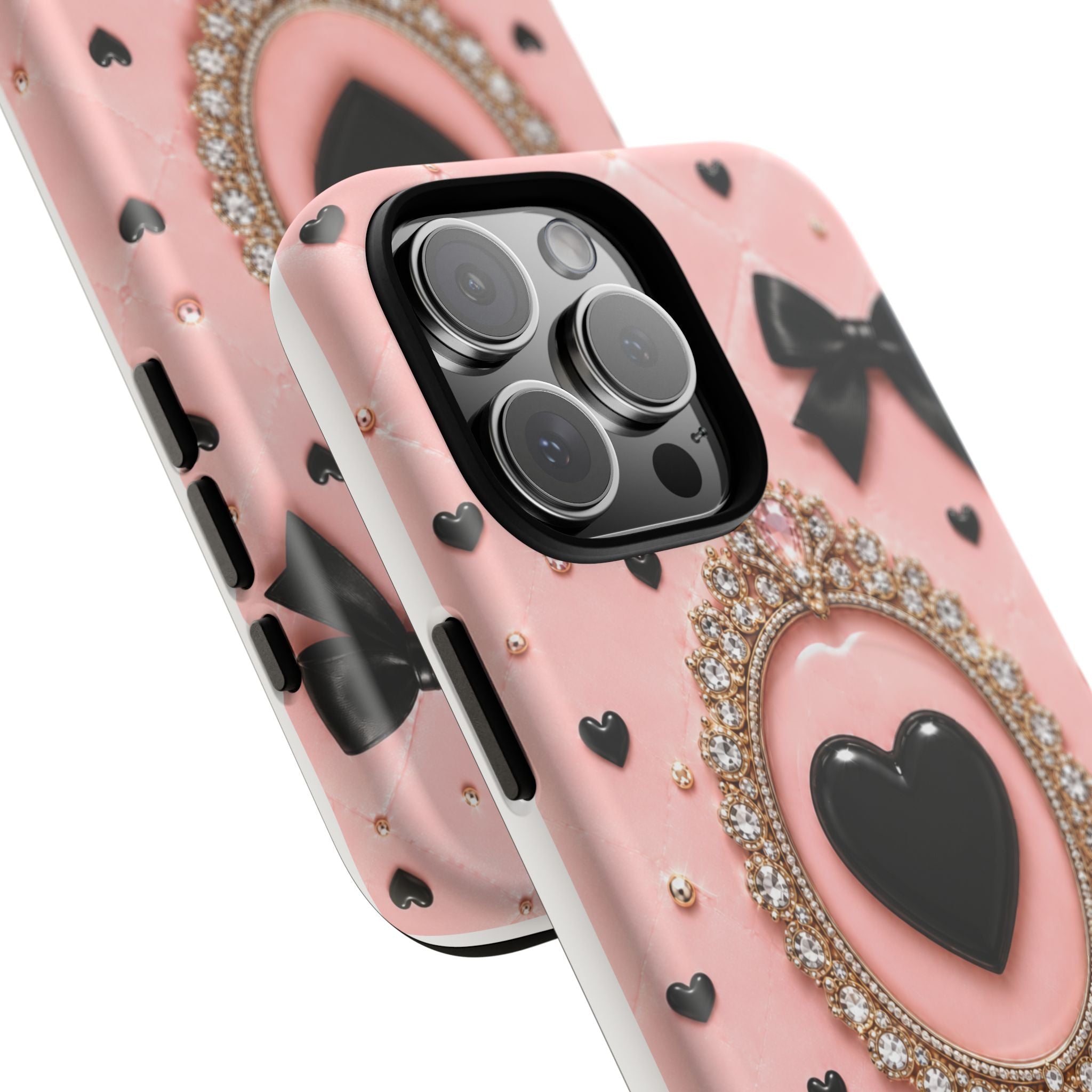 Black Heart Cameo Phone Case | Tough Magnetic Case