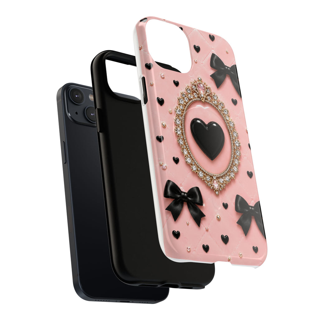 Black Heart Cameo Phone Case | Tough Magnetic Case