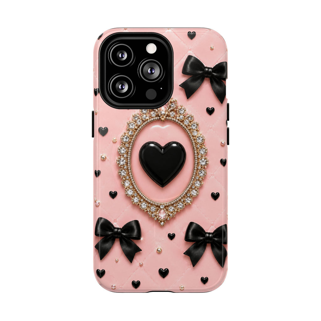 Black Heart Cameo Phone Case | Tough Magnetic Case