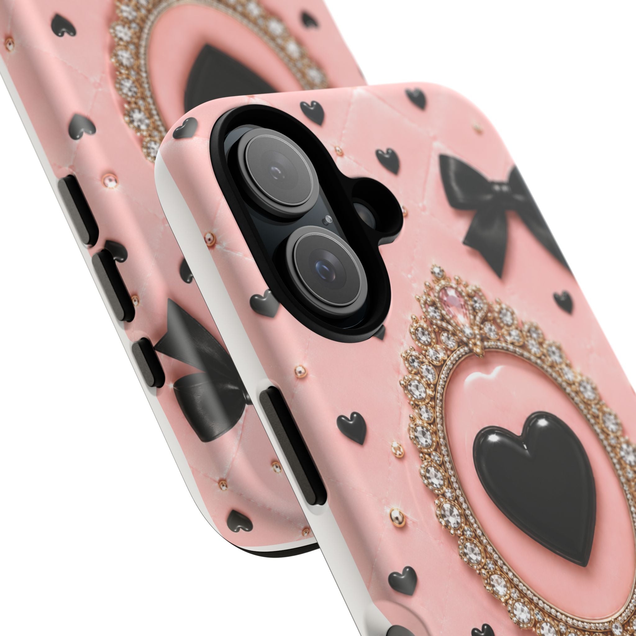 Black Heart Cameo Phone Case | Tough Magnetic Case
