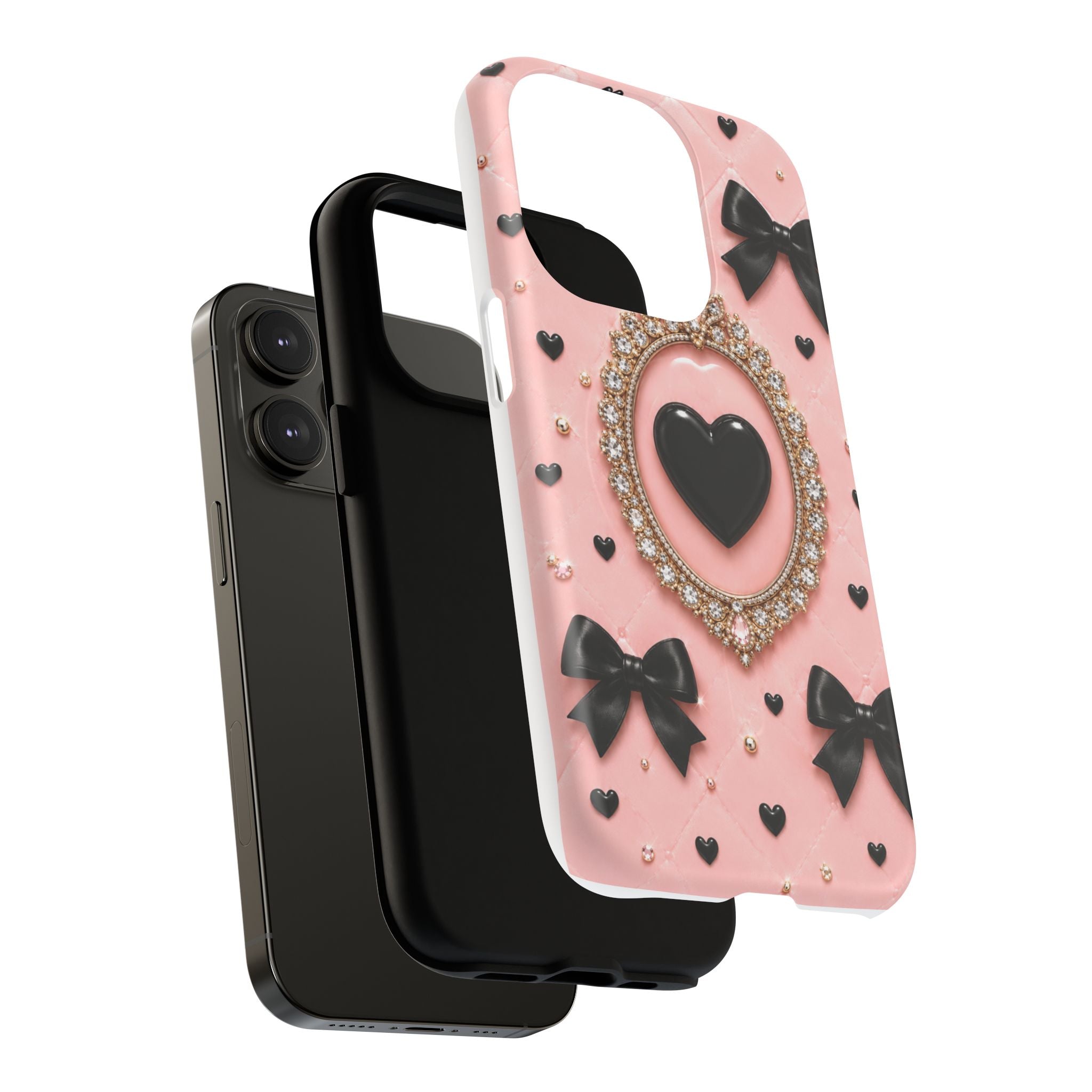 Black Heart Cameo Phone Case | Tough Magnetic Case