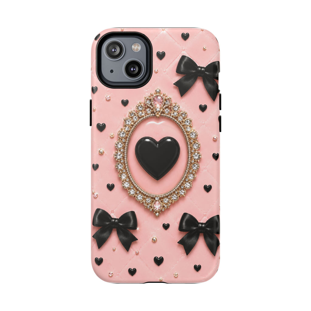 Black Heart Cameo Phone Case | Tough Magnetic Case