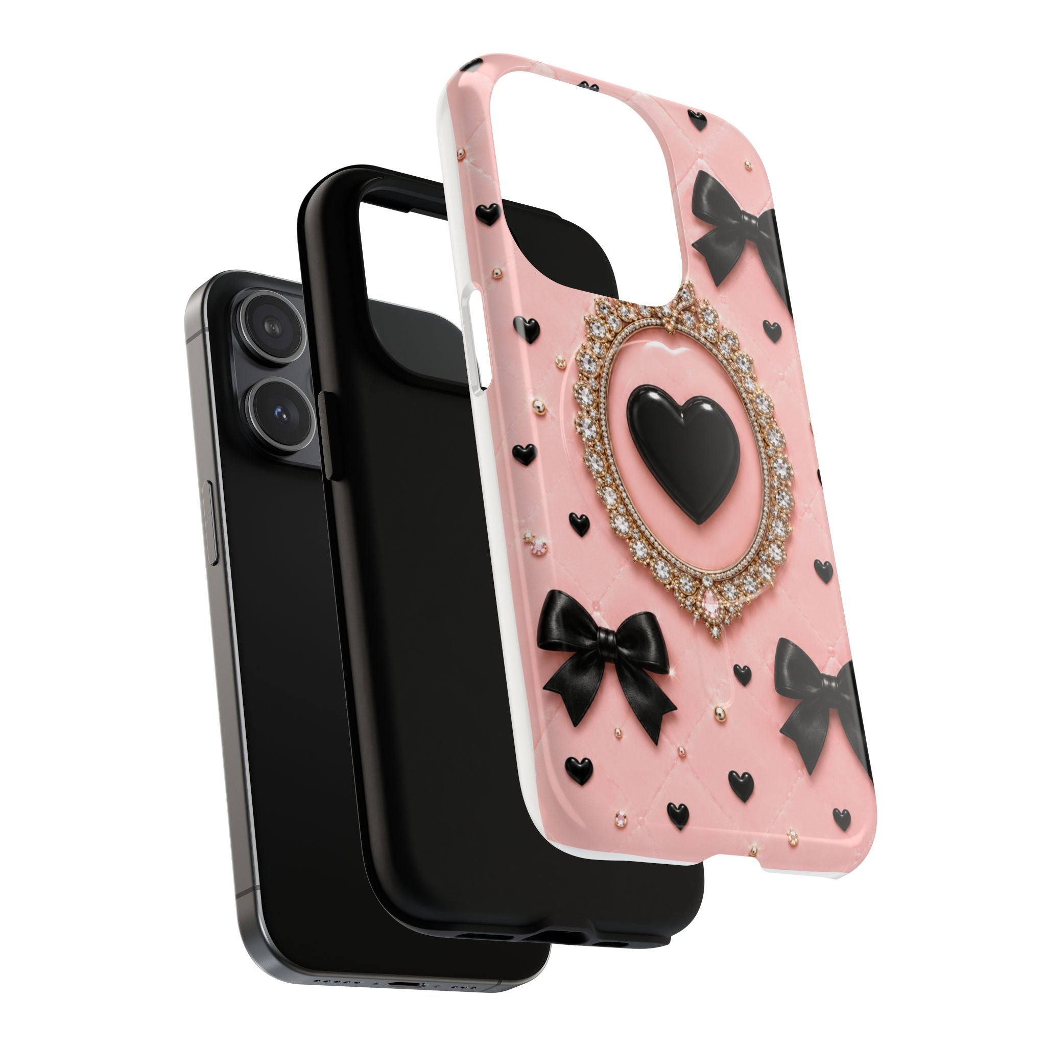 Black Heart Cameo Phone Case | Tough Magnetic Case