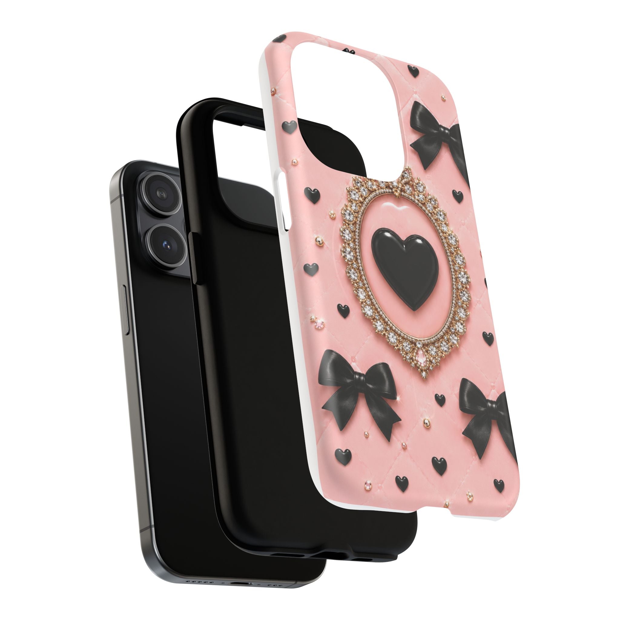 Black Heart Cameo Phone Case | Tough Magnetic Case