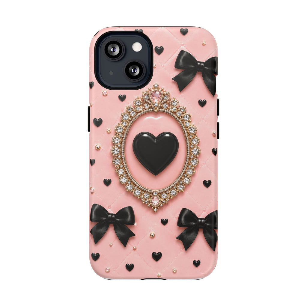 Black Heart Cameo Phone Case | Tough Magnetic Case