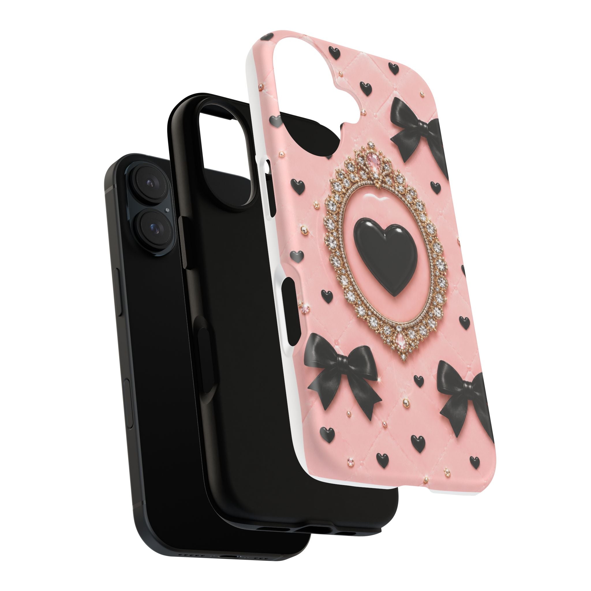 Black Heart Cameo Phone Case | Tough Magnetic Case
