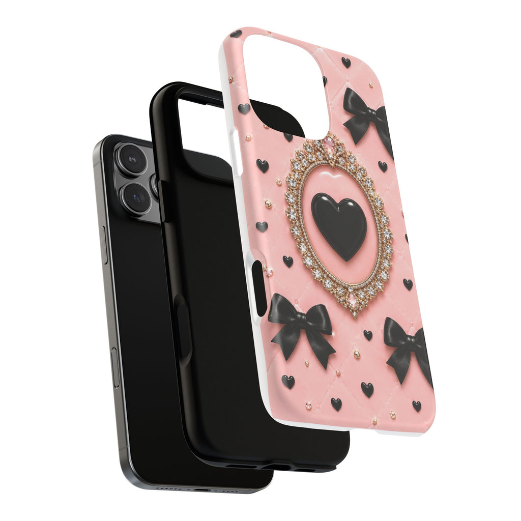 Black Heart Cameo Phone Case | Tough Magnetic Case