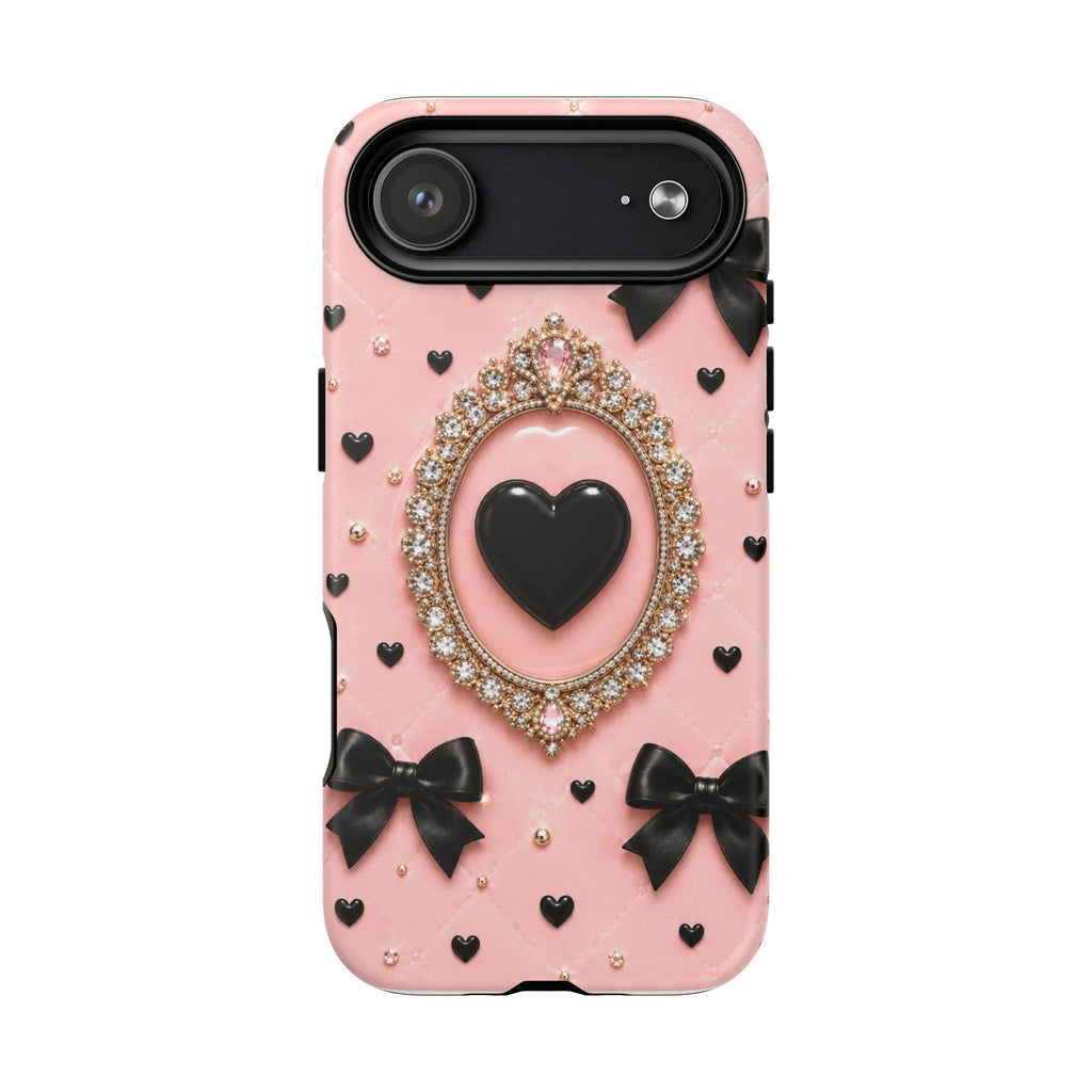 Black Heart Cameo Phone Case | Tough Magnetic Case