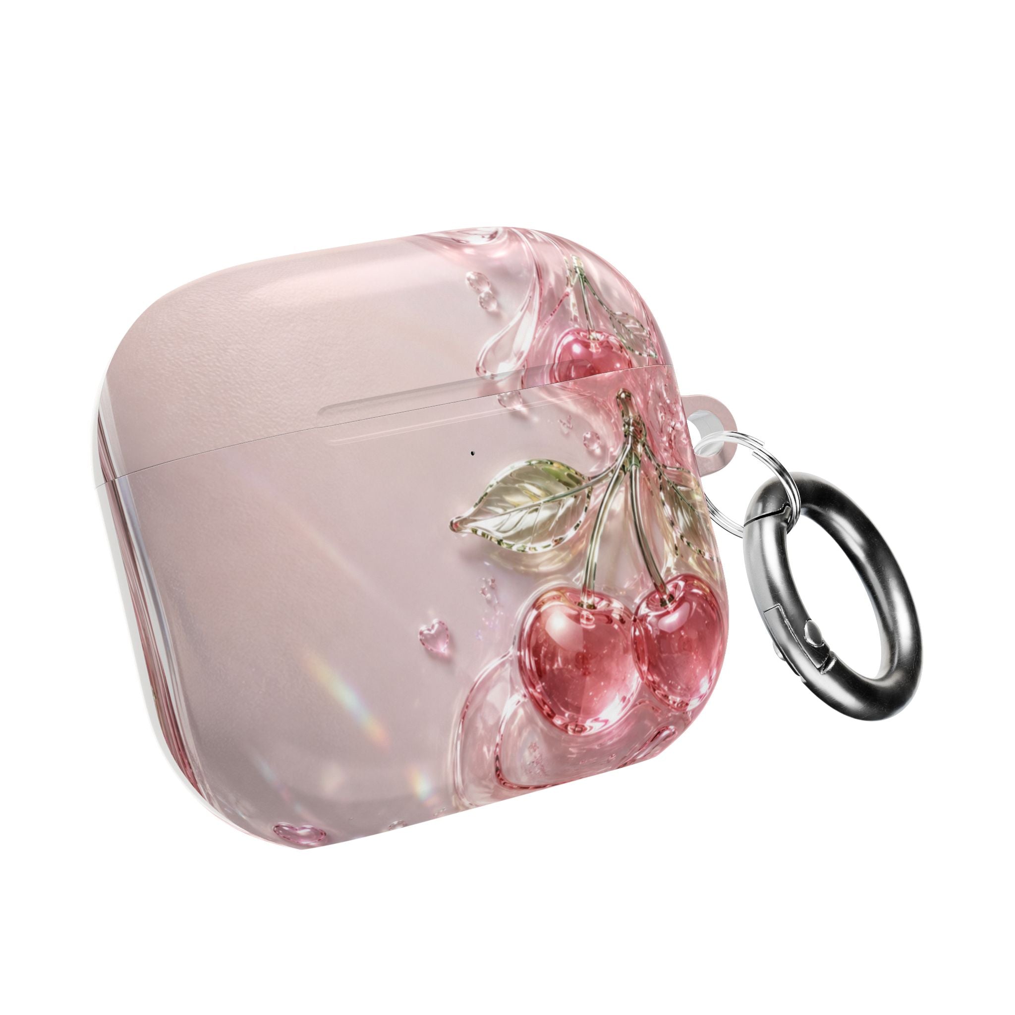 Pink Cherry Blossom Illustration AirPod Case | Sparkle Floral Protective Cover