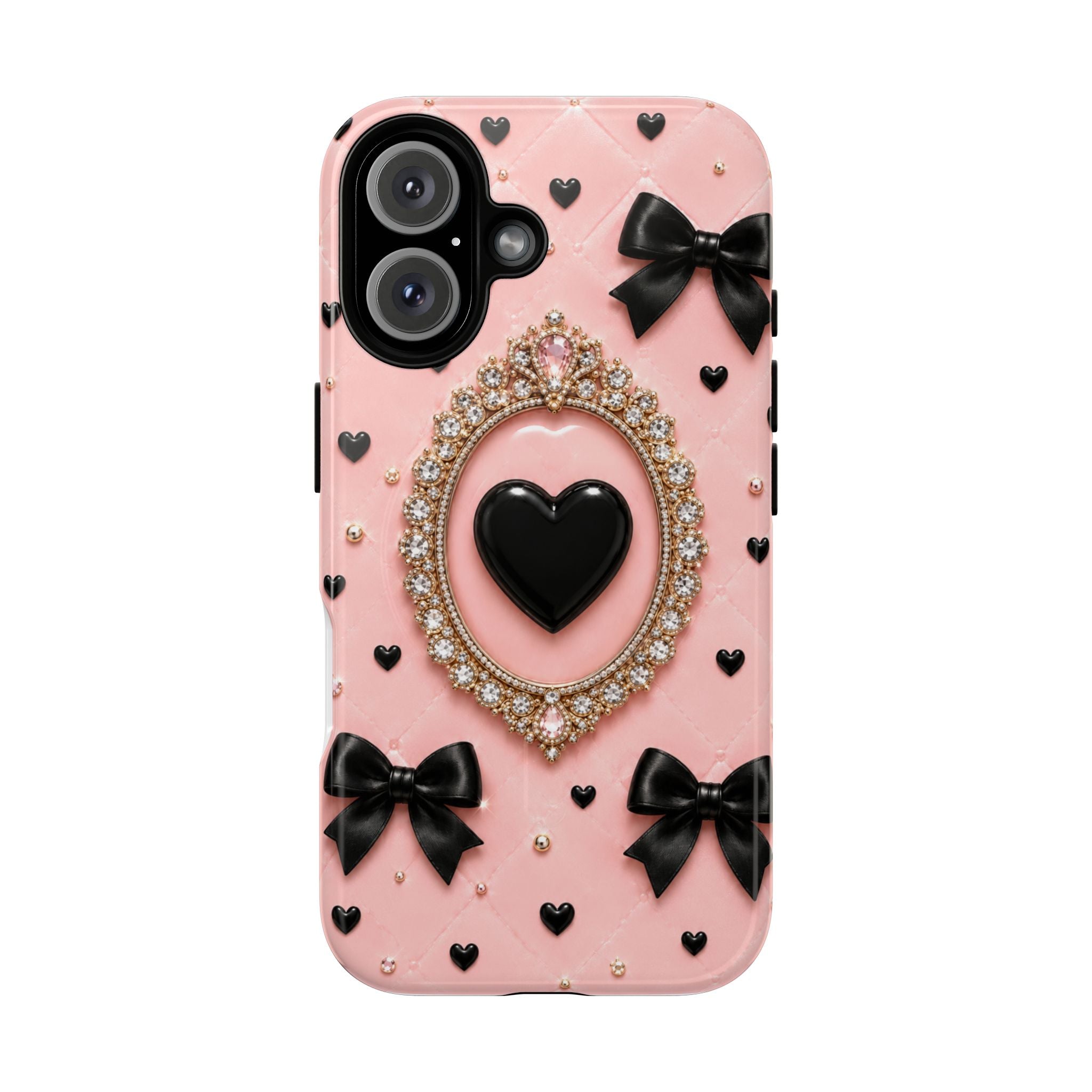 Black Heart Cameo Phone Case | Tough Magnetic Case
