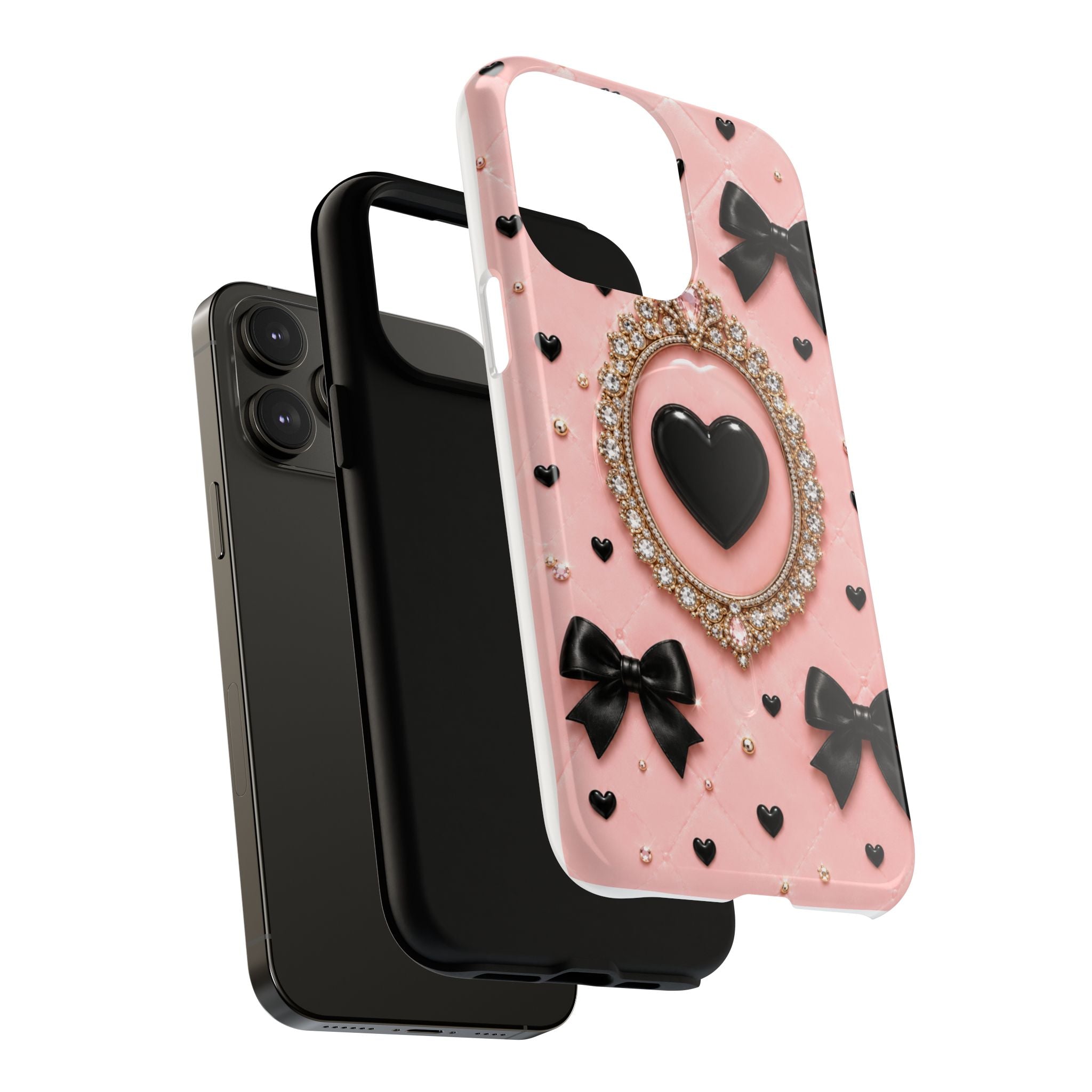 Black Heart Cameo Phone Case | Tough Magnetic Case