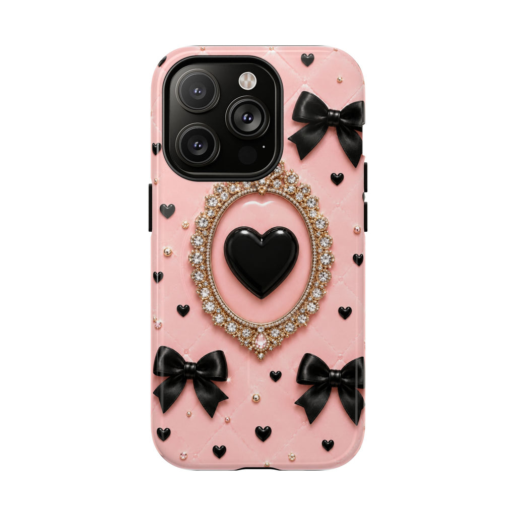 Black Heart Cameo Phone Case | Tough Magnetic Case