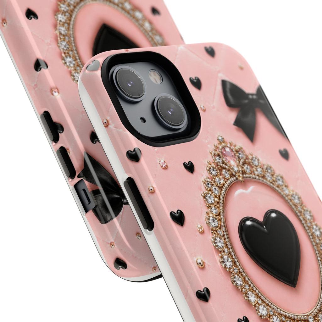 Black Heart Cameo Phone Case | Tough Magnetic Case