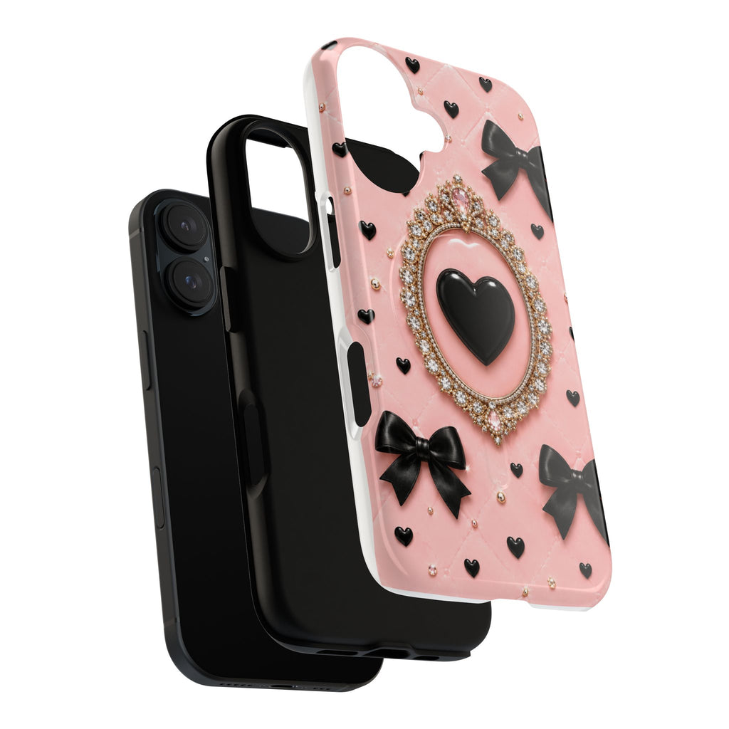 Black Heart Cameo Phone Case | Tough Magnetic Case
