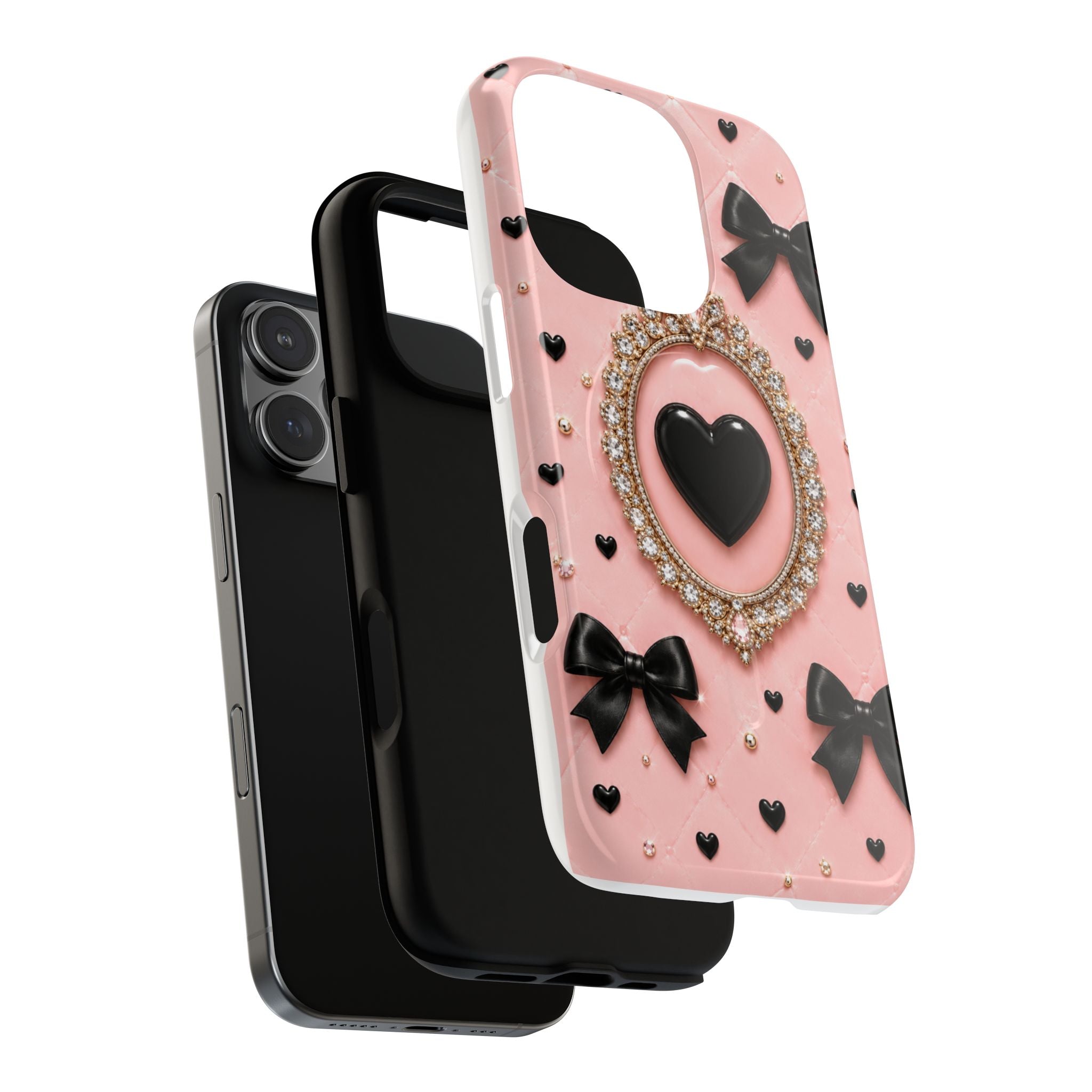 Black Heart Cameo Phone Case | Tough Magnetic Case