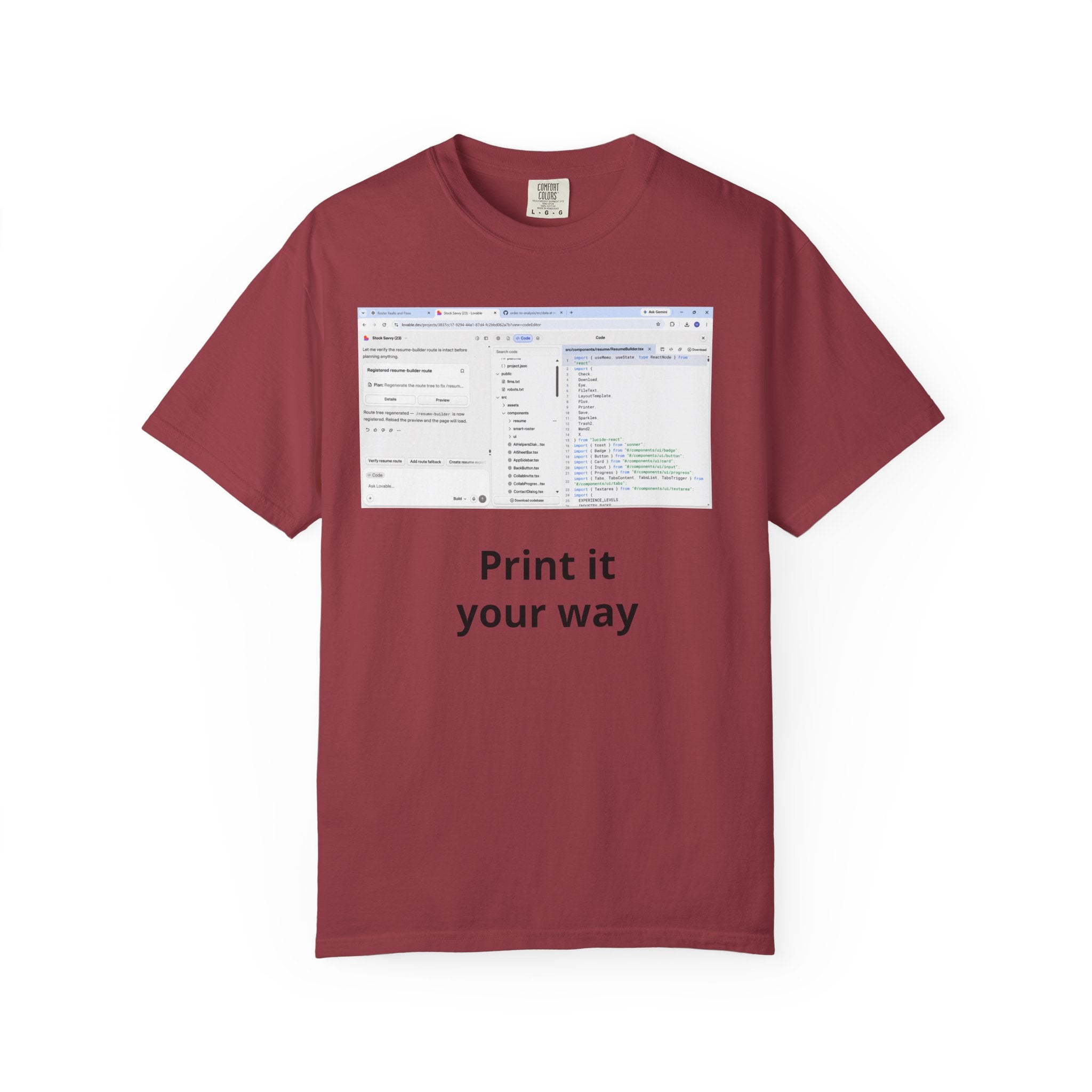 Print It Your Way T‑Shirt — Programming UI Graphic Tee
