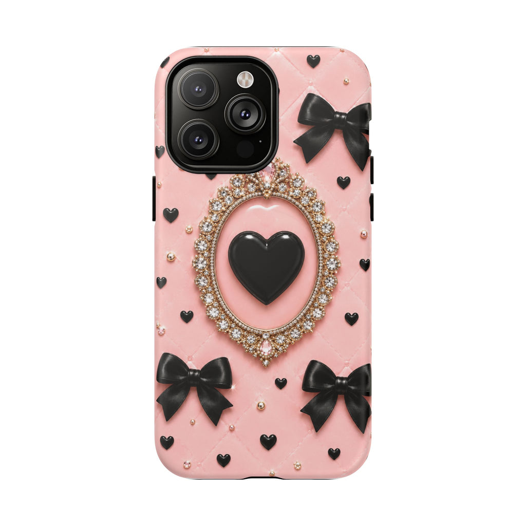 Black Heart Cameo Phone Case | Tough Magnetic Case