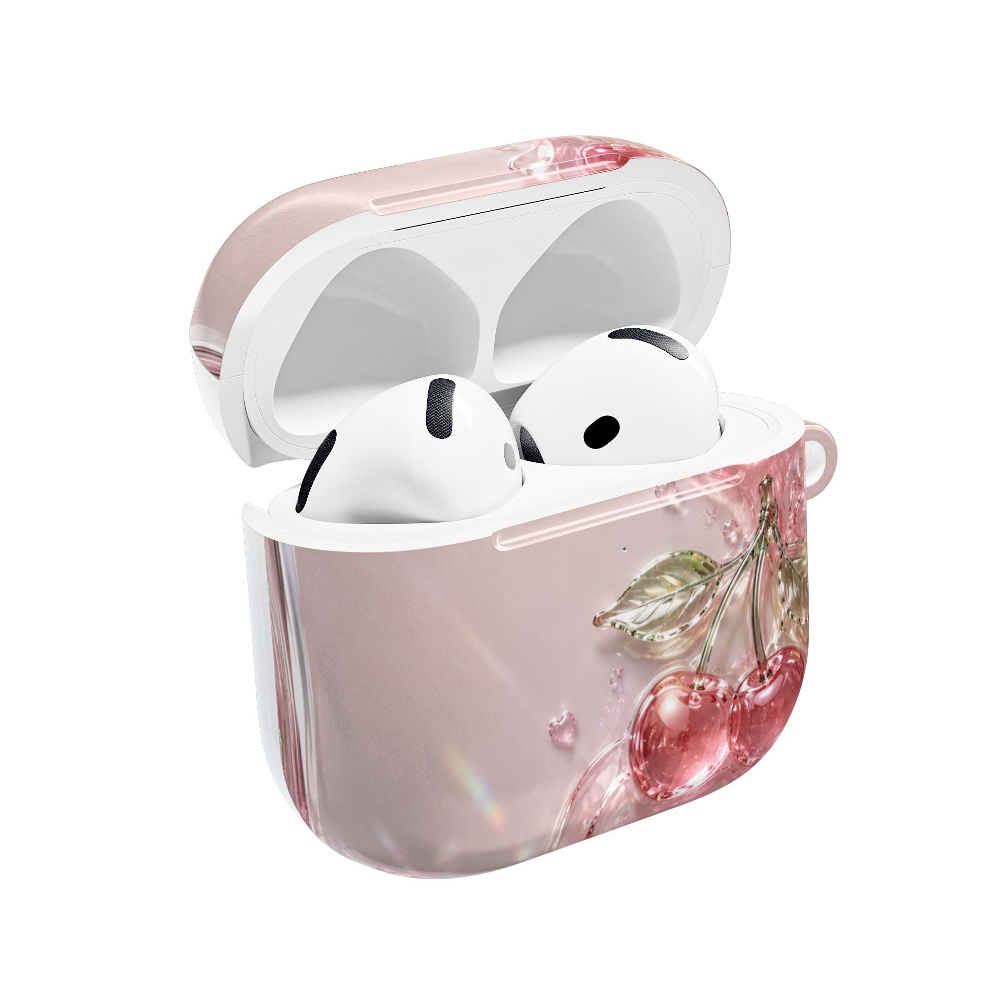 Pink Cherry Blossom Illustration AirPod Case | Sparkle Floral Protective Cover
