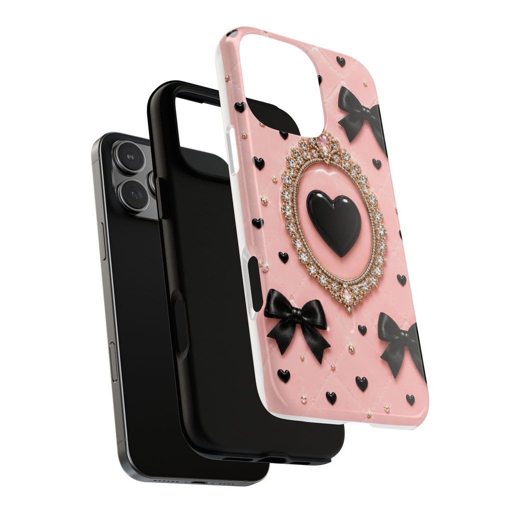 Black Heart Cameo Phone Case | Tough Magnetic Case