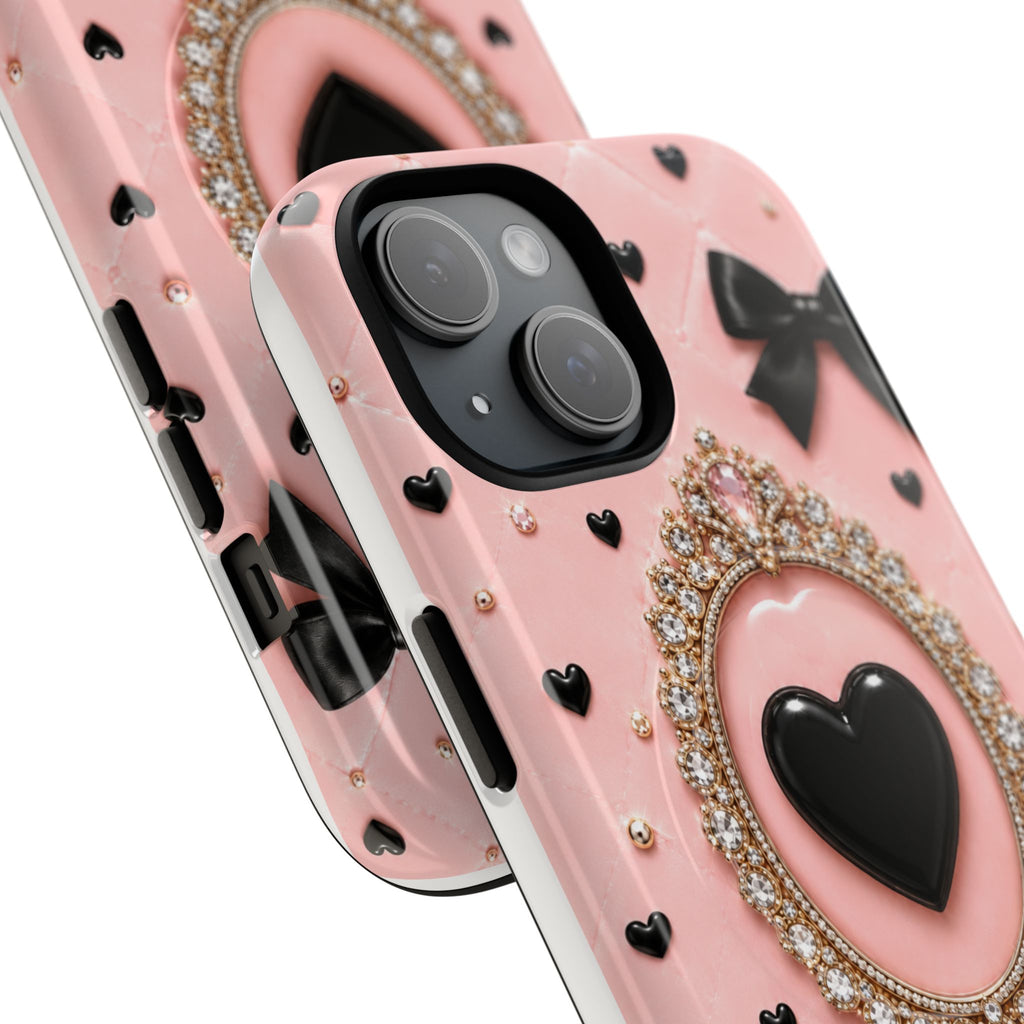 Black Heart Cameo Phone Case | Tough Magnetic Case