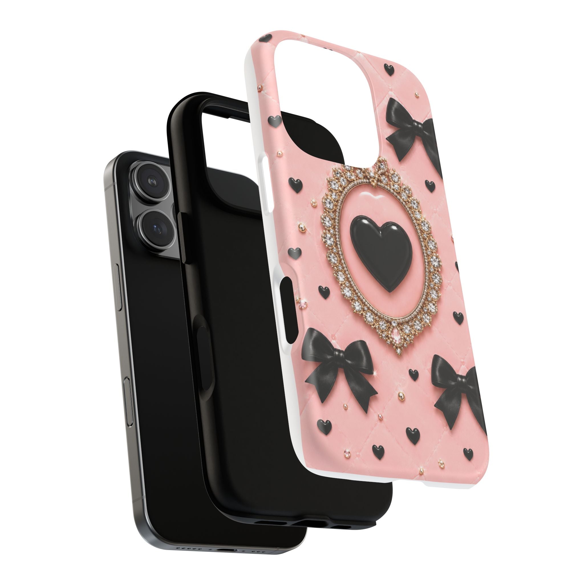 Black Heart Cameo Phone Case | Tough Magnetic Case