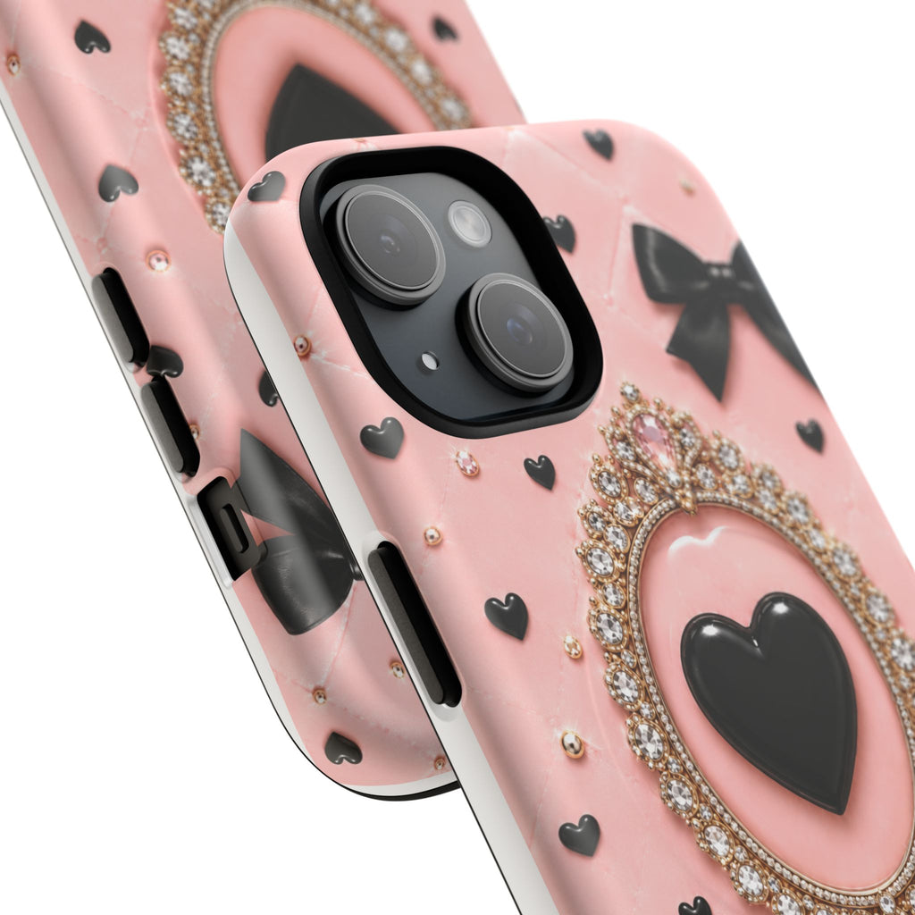 Black Heart Cameo Phone Case | Tough Magnetic Case