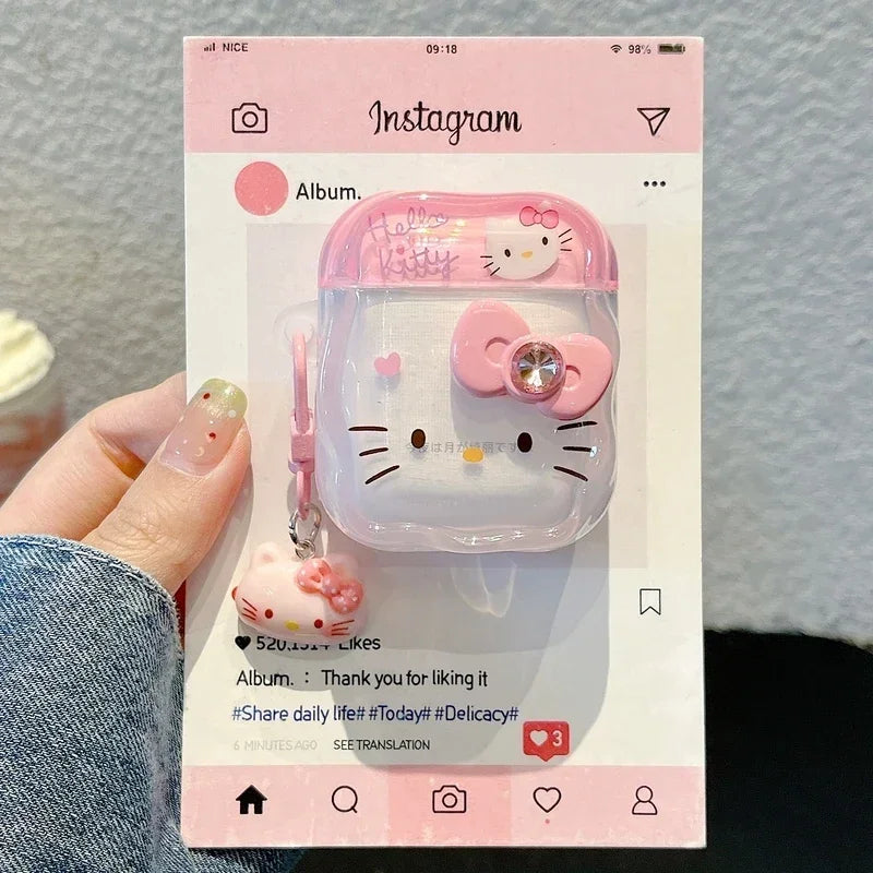 Hello Kitty AirPods Case | Cute Wireless Earphone Cover with Charm